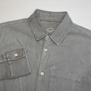 Alex Crane Button Down Shirt Mens XS Grey Long Sleeve Organic Cotton Oxford READ